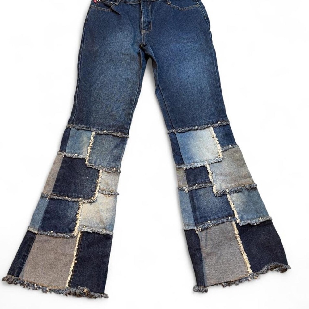 Vintage Zana Di patchwork flare Y2K denim blue jeans size 5